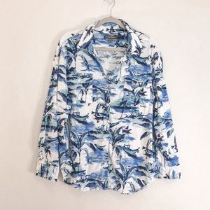 Tommy Bahama Hawaiian Button Down Linen Size XL